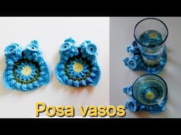 Mira! Posa vasos en el animalito Buo🦉 tejidos a crochet.
