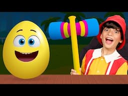 Surprise Eggs x 5 Little Monkeys Nursery Rhymes For Kids | BabyBillion