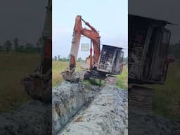 EXCAVATOR BUCKET V KOREK PARIT BENDANG SAWAH PADI #excavatar #excavatordigging #excavator