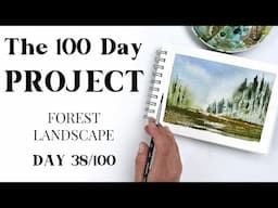 Try painting this EASIEST forest LANDSCAPE . Painting idea 38/100