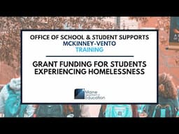Grant Funding for Students Experiencing Homelessness