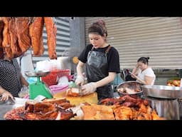 Amazing! Woman Sold Out 500kg of Roasted Pork and Earned $6,000 a Day - Vietnamese Street Food