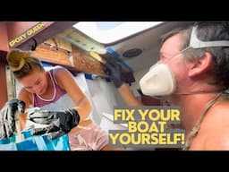 ⛵️OFF-GRID DIY Sailboat Repairs (rotten mast support beam) FIX IT YOURSELF! | Hallberg Rassy 352