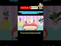 Five little bunnies hopping on the bed #toddlers #songforkids #toddlerlearning #shortsfeed #shorts