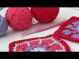 Very Easy! 30 Granny Squares in 1 Day! Very Easy Granny Square crochet pattern for beginners