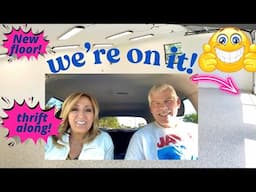 Finishing NEW Ebay Warehouse Space| New POLYASPARTIC Garage Floor | Red White & Blue Thrift store
