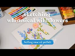 New Oil Pastels + Easy Flower Drawing 🌸 Cozy Studio Session