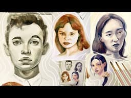 PAINT WITH ME 🎨 HOW TO complete a portrait using WATERCOLORS