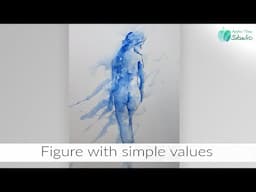 How to paint an Expressive Watercolour Monochromatic Figure
