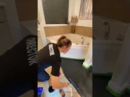 Painting and Stenciling Bathroom Floor