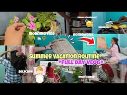 SUMMER VACATION (MORNING TO NIGHT ROUTINE)✍️😍|Fridge Cleaning, Holiday Work & More🧊#school #summer