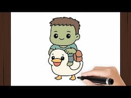 How To Draw a CHICKEN JOCKEY I KAWAII