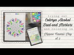 Trying out Colorya Alcohol dual end Markers Pastel set in Yippee Kawaii Yay v2