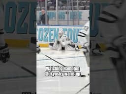 HamptonSlukynsky Warming Up 😦 #FrozenFour