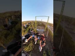 Would you dare to swing over this cliff? 😱 Watch till the end 🤣 📍 (Xplore Adventure Park - Tyre)