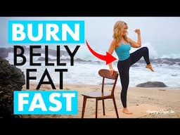 10 Min Chair Yoga to Burn Belly Fat Ab Routine