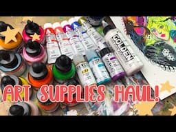 Art Supplies Haul!! ✨✨ Holbein Acryla Gouache, Acrylic Inks, High flow Acrylics + Paint with Me!