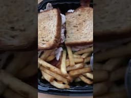 Take out, Turkey sandwich with French fries #shorts #shortsvideo #trending #satisfying #food #yummy