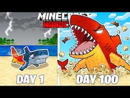 I Survived 100 Days as a SAND SHARK in HARDCORE Minecraft
