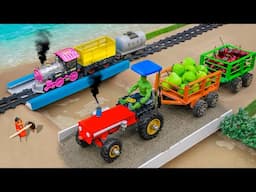 DIY tractor making mini concrete bridge new technology | New technology high capacity concrete mixer
