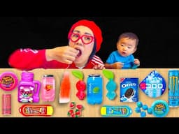 【レッドVSブルー】赤ピクミンと青ピクミンの対決だ！食べすぎママの赤と青どっちが好き？？ドン・キホーテでお買い物