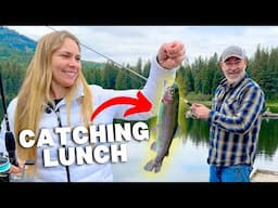 Could We SURVIVE With A Fishing Pole? | Rainbow Trout Fishing CATCH & COOK