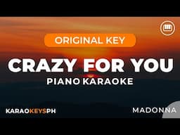 Crazy For You - Madonna (Piano Karaoke)
