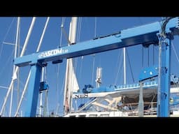 lifting our 80,000 lb Yacht out of the water!