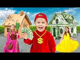 Oliver & Rich vs Poor vs Giga Rich Playhouse Challenge