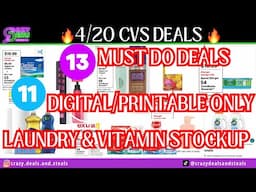 🔥4/20 CVS 13 MUST DO DEALS🎉MONEYMAKERS, LAUNDRY & VITAMIN STOCKUP!! Another HOT Week!! #couponing