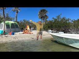 Primitive Island Camping in a Florida Lagoon | Camp Fire Cooking and We Find Endangered Animal Bones