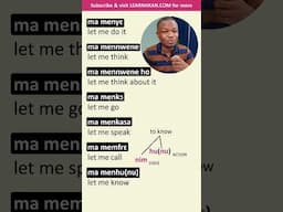 Let me DO SOMETHING Phrases in Twi |  #akan #twi #learntwi