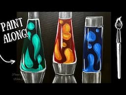 ☮️ EP230- 'Lava Lamps' easy acrylic painting tutorial for beginners step-by-step