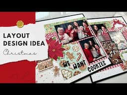 Christmas Layout Idea with Sale Paper and Embellishments
