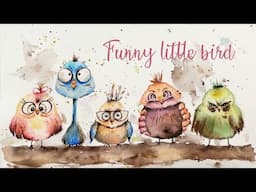 Paint a cute funny little bird with me