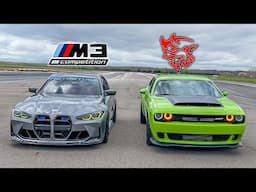 BMW G80 M3 VS. DODGE DEMON 170 INSANE RACE!