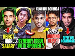 LEGIT on Why Reject High Salary😱 Admino on Synergy Issue🤯 Reply SAUMRAJ🥵 Scout on eSports Comeback😳
