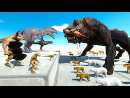Dinosaur Ft Demon: Battle With The 3-Headed Dog's Carnivorous Army | Animal Revolt Battle Simulator