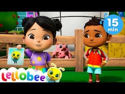 NEW | Help Find Our MISSING Bee! | Lellobee City Farm | Songs and Cartoons | Best Videos for Babies