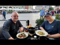 Living our best life in Krakow, Poland. Superb dinner on Main Square serenaded by Imad Fares