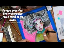 Do you ever feel like watercolor has a mind of its own?  #mixedmedia