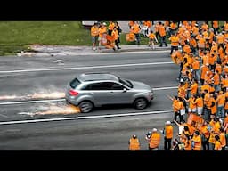 When Cars Don't Stop For Protesters !