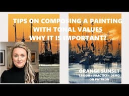 Tips How to Make Painting with Tonal Value Composition  | LOOSE Watercolor Painting Against Light