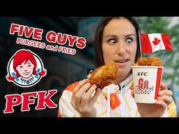 American Tries American Chains In Canada 🇨🇦 Feat. Five Guys, KFC, & Wendy's