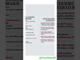 Steps in Writing Winning Literature Review