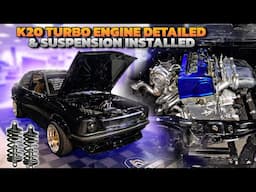 Toyota Corolla 1974 K20 Swap Turbo | Engine Detailed & Suspension Installed