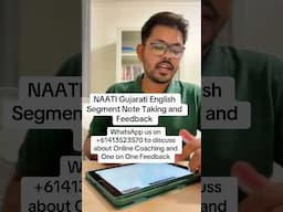 NAATI Gujarati English Segment Note Taking and Feedback | M and MM PTE NAATI