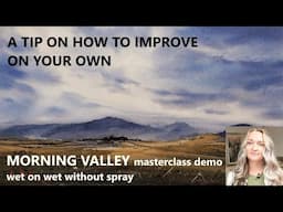 Loose Watercolor Painting Landscape with Dramatic Sky Tips on Wet on Wet and Painting Indipendantly