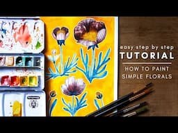 Watercolor flowers for beginners / how to paint simple flowers