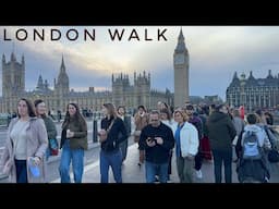 England, London City Summer Street Evening Tour 2025 | 4K HDR Virtual Walking Tour around the City